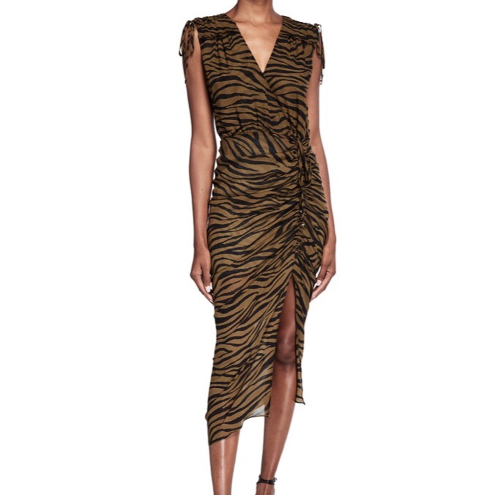Veronica Beard Teagan Zebra Silk Dress